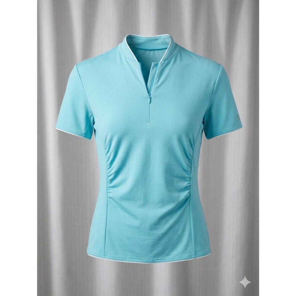 Gore Bike Wear Light Blue Cycling Shirt Women L Zip Pocket On Back